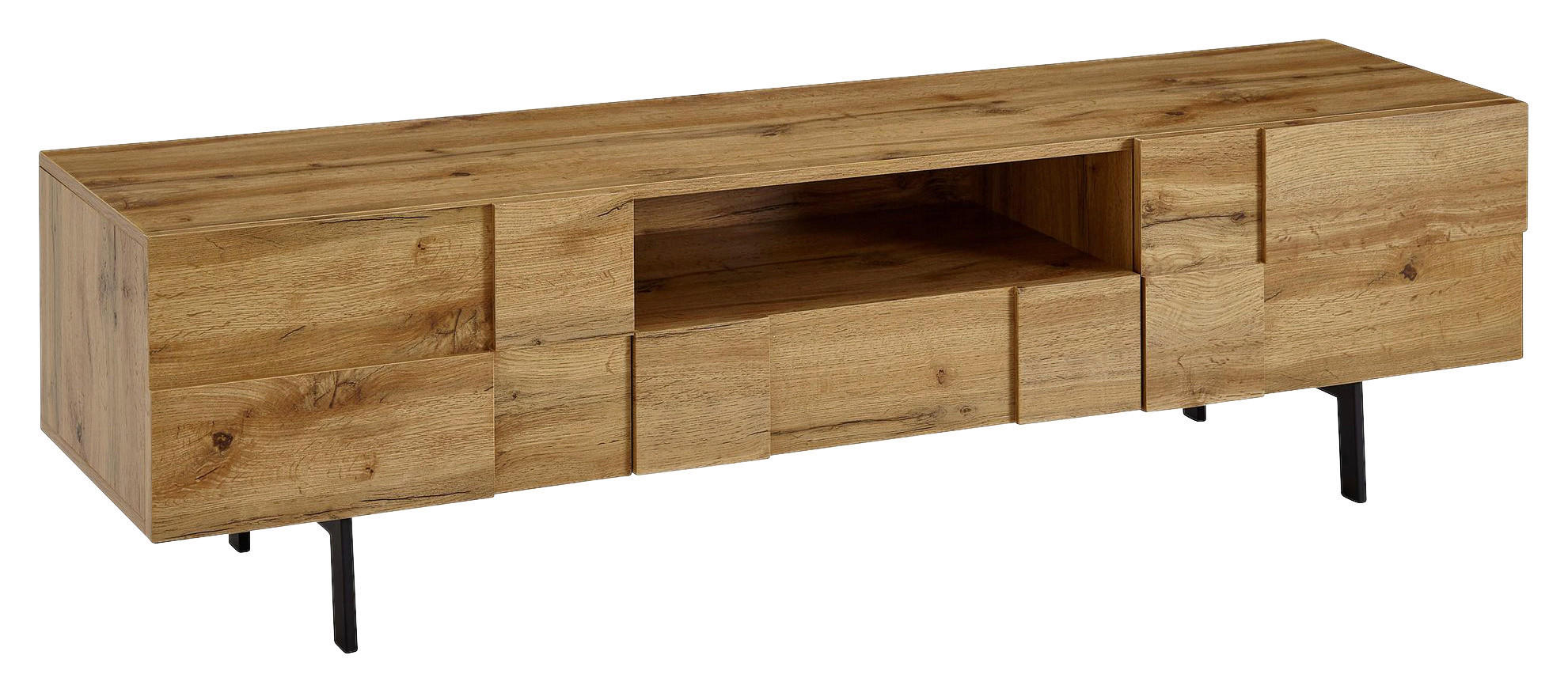 TV-SZEKRÉNY 160/46/43 cm  - barna/fekete, Modern, faalapú anyag/fém (160/46/43cm) - MID.YOU