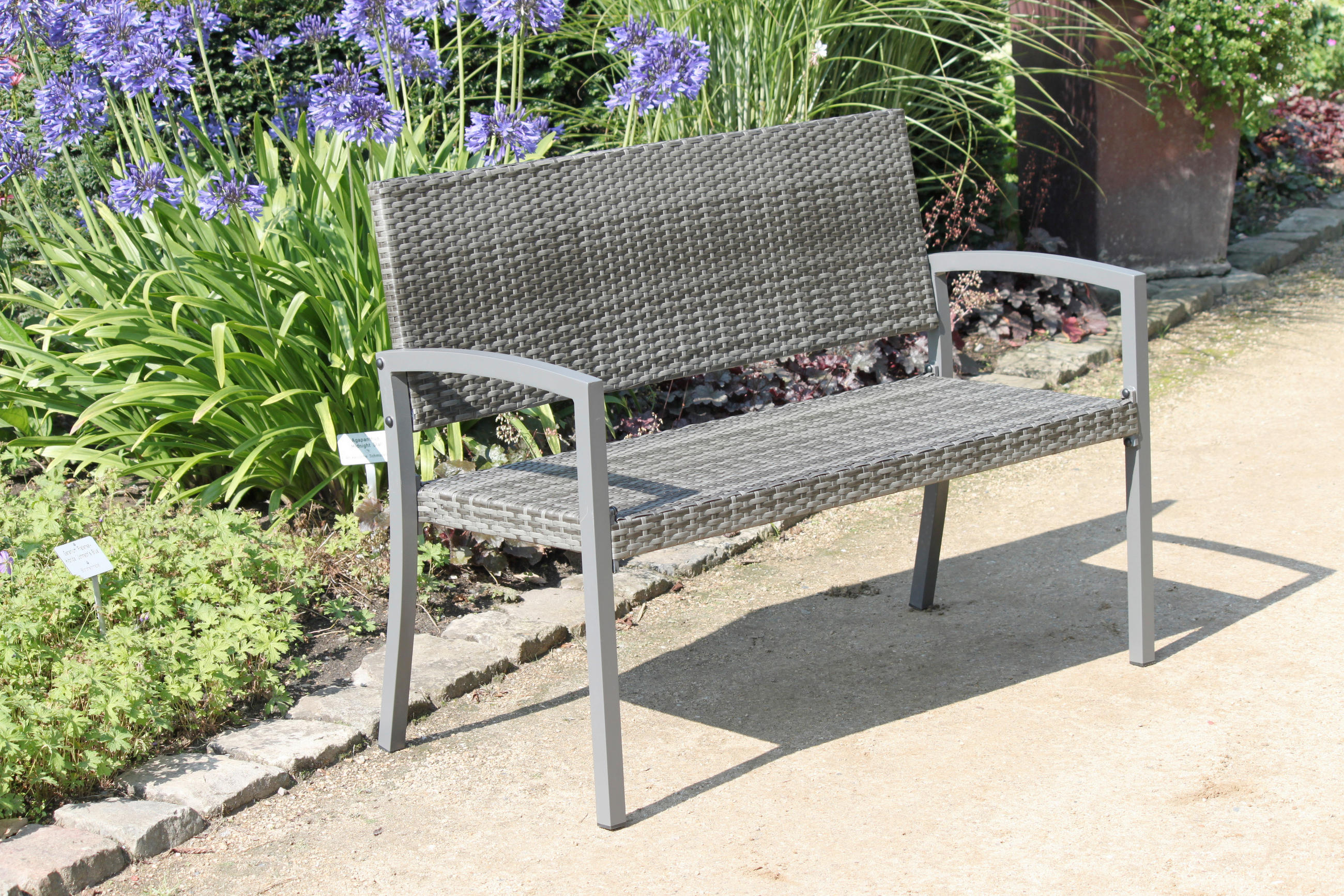 2-SITZER-BANK  in Dunkelgrau  - Dunkelgrau, Basics, Kunststoff/Metall (116/60/87cm) - Gardenson