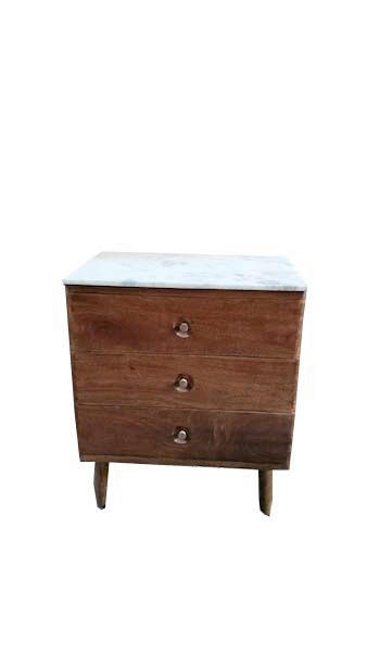 KOMMODE , 55/60/40 cm, 3 Schublade(n)  - Goldfarben/Naturfarben, Design, Holz/Stein (55/60/40cm) - Livetastic