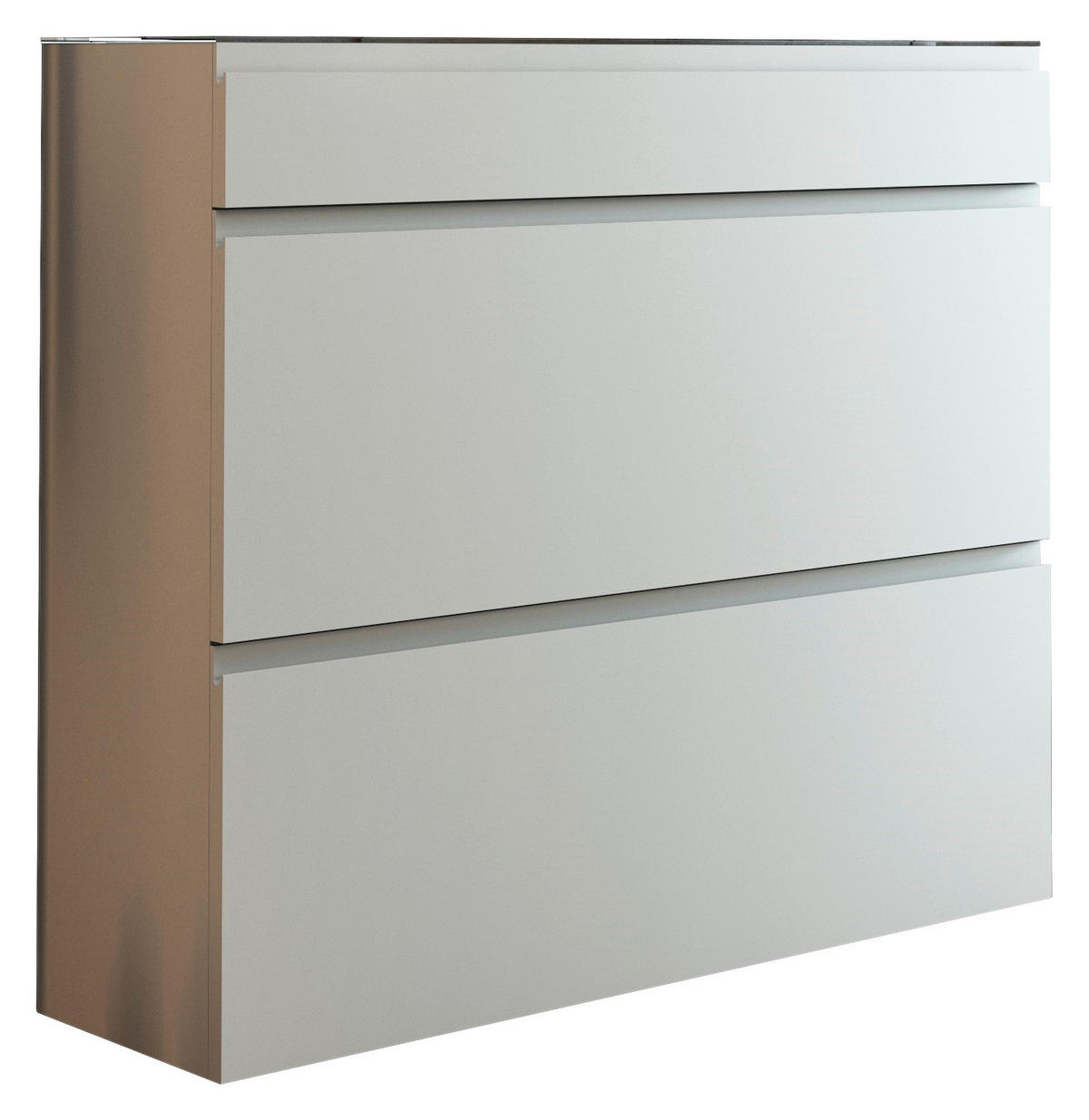 HÄNGESCHUHSCHRANK Gardasee  in 110/96/33 cm  - Weiß, Design, Glas/Holzwerkstoff (110/96/33cm) - Moderano