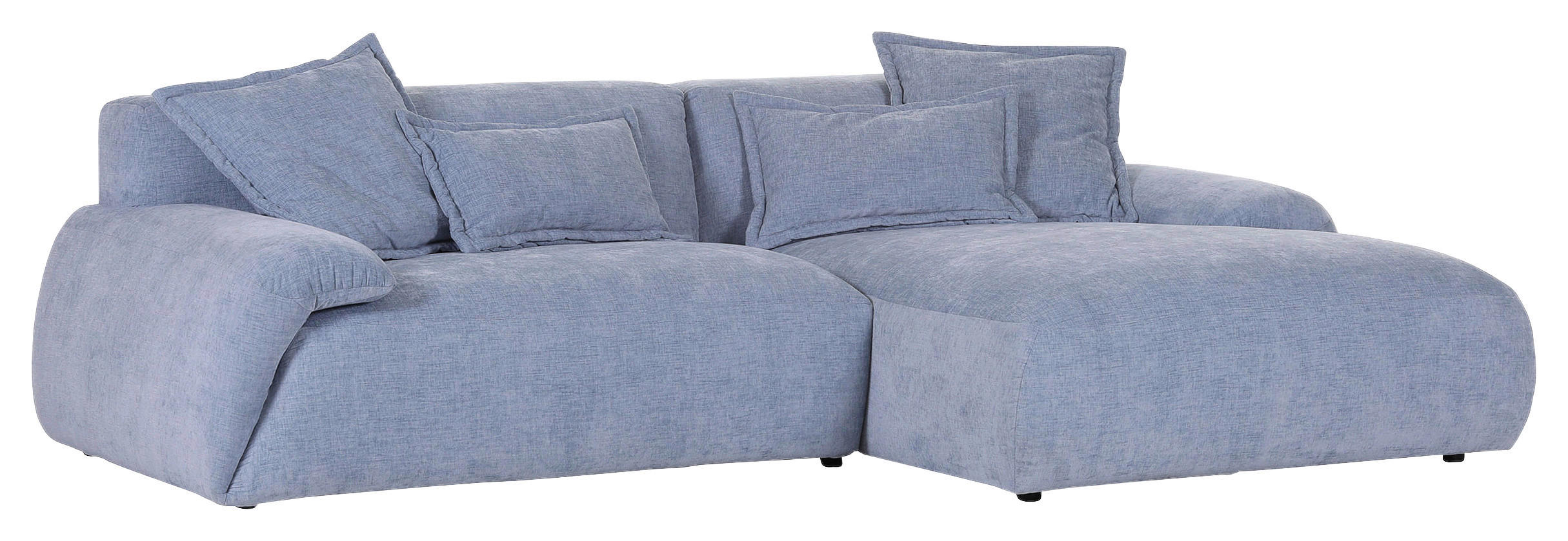 ECKSOFA Blau Flachgewebe  - Blau/Schwarz, KONVENTIONELL, Kunststoff/Textil (274/174cm) - Carryhome