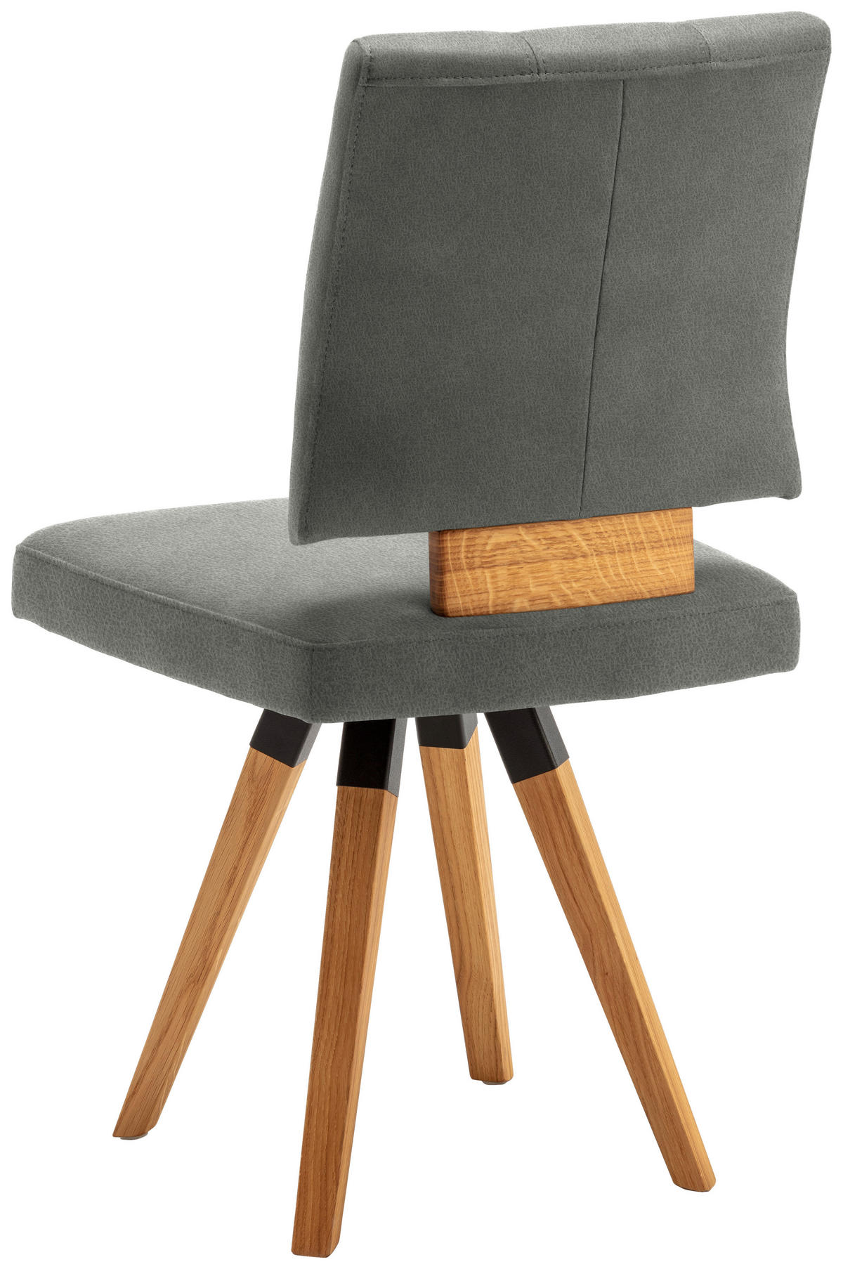 STUHL in Holz, Textil, Holzwerkstoff Schwarz, Eichefarben, Hellgrau  - Eichefarben/Dunkelgrau, Design, Holz/Holzwerkstoff (50/88/60cm) - Venda