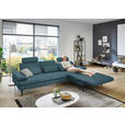 ECKSOFA in Echtleder Blau  310/180 cm  - Blau/Schwarz, Design, Leder/Metall (310/180cm) - Dieter Knoll