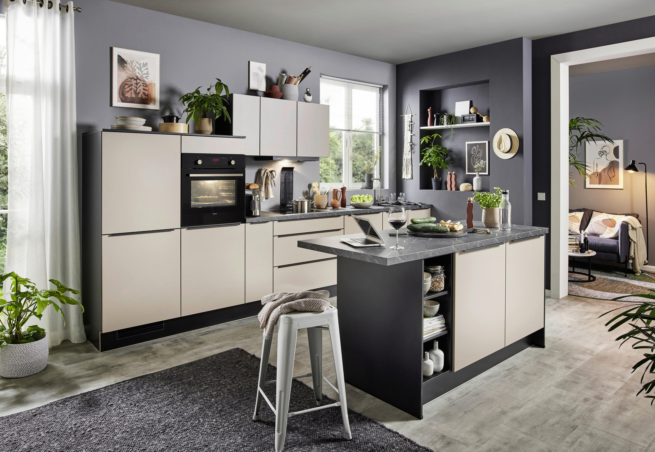 Impuls Küchenleerblock Ip1200 Schwarz, Cappuccino 184.1x390.2 cm