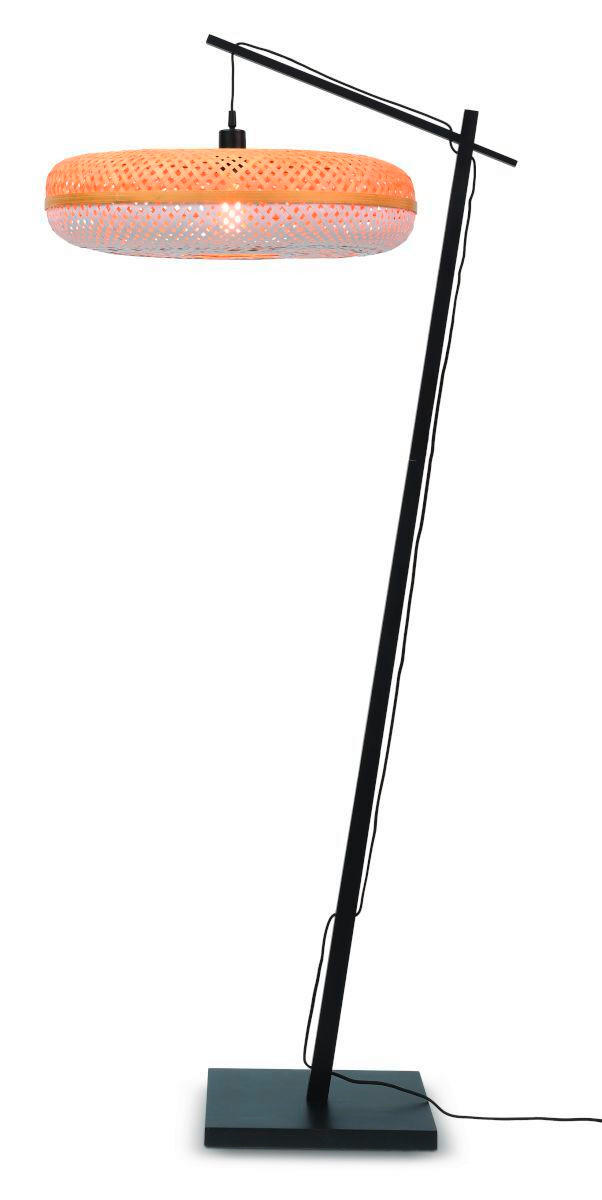 STEHLEUCHTE 77/77/176 cm    - Schwarz/Naturfarben, Trend (77/77/176cm) - Good & Mojo