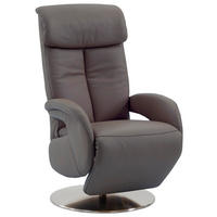 RELAXSESSEL Leder Grau  - Grau, Konventionell, Leder/Metall (70/114/80cm) - Cantus