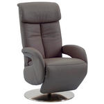 RELAXSESSEL in Leder Grau  - Grau, KONVENTIONELL, Leder/Metall (70/114/80cm) - Cantus