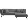 ECKSOFA in Bouclé Anthrazit  - Anthrazit/Schwarz, Modern, Holz/Textil (264/160cm) - MID.YOU