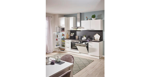 KÜCHENBLOCK 290 cm   in Weiß, Dunkelgrau  - Edelstahlfarben/Dunkelgrau, KONVENTIONELL, Holzwerkstoff/Metall (290cm) - Xora