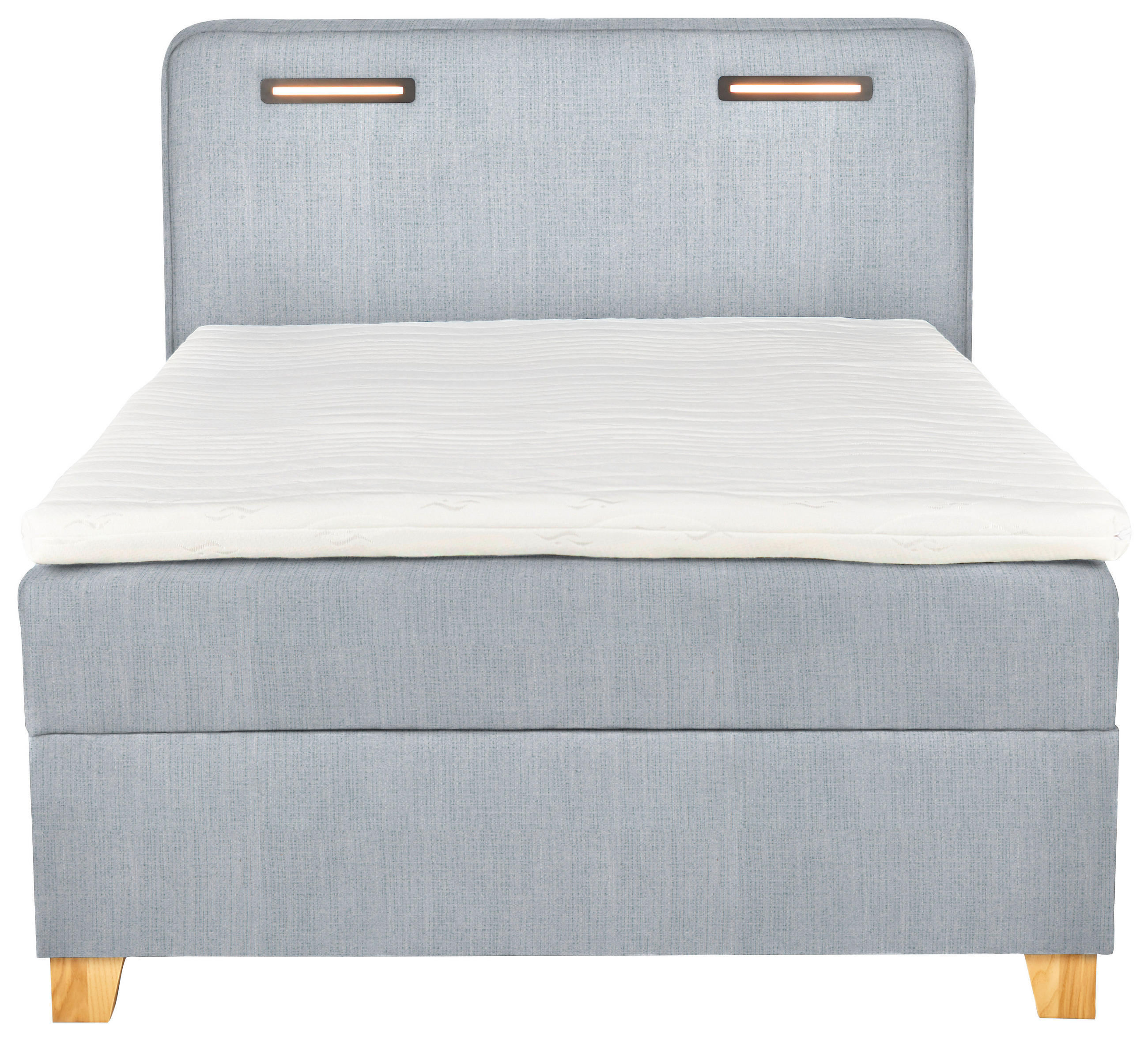 BOXBETT 120/200 cm  in Hellblau  - Hellblau, Konventionell, Holz/Textil (120/200cm) - Moderano