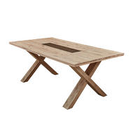 ESSTISCH in Holz, Glas, Holzwerkstoff  - Wildeiche/Schwarz, Natur, Glas/Holz (200/78/100cm) - Livetastic