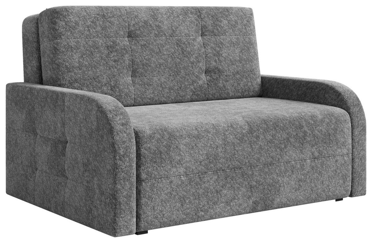 SCHLAFSOFA Chenille Dunkelgrau  inkl. Bettkasten, Schlaffunktion, Rücken echt, Liegefläche im Originalstoff  - Dunkelgrau/Schwarz, MODERN, Kunststoff/Textil (190/90/100cm) - Milino