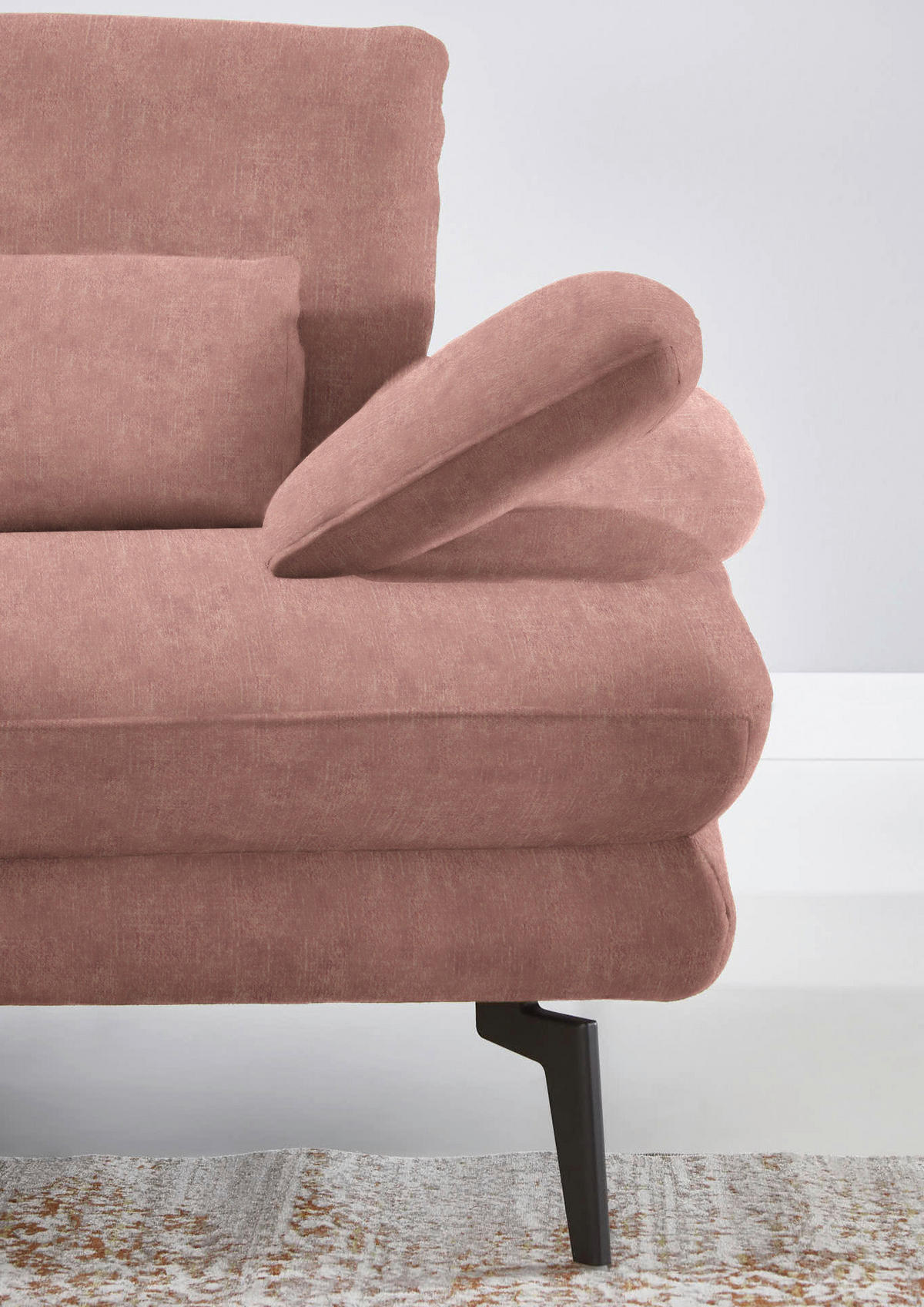 ECKSOFA in Velours Flieder  - Flieder/Schwarz, Design, Textil/Metall (180/310cm) - Dieter Knoll