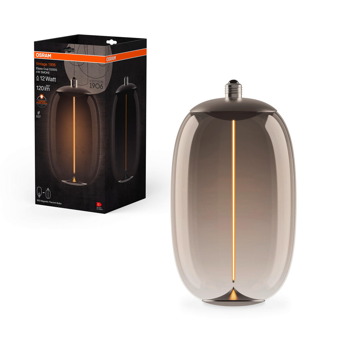 LED-LEUCHTMITTEL   E27 4 W 120 lm  - Eschefarben, KONVENTIONELL, Kunststoff (20/37cm) - Ledvance