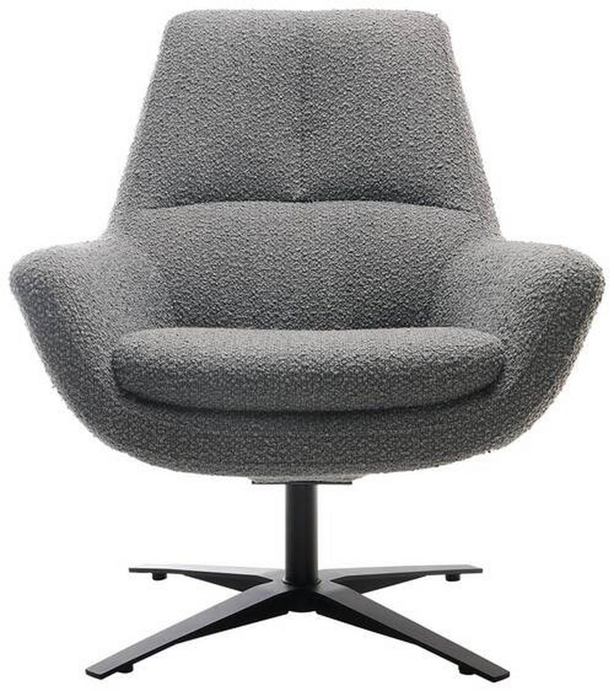 SESSEL in Bouclé Anthrazit  - Anthrazit/Schwarz, Modern, Textil/Metall (81/92/83cm) - Trendmanufaktur