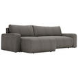 ECKSOFA in Cord Dunkelgrau  - Dunkelgrau/Schwarz, MODERN, Kunststoff/Textil (150/245cm) - Carryhome