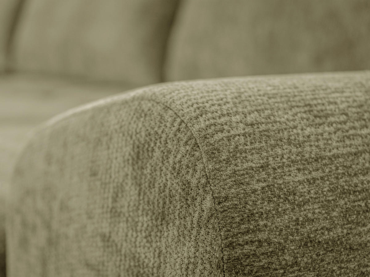 ECKSOFA  in Chenille Hellgrün  - Chromfarben/Schwarz, KONVENTIONELL, Kunststoff/Textil (183/290cm) - Xora