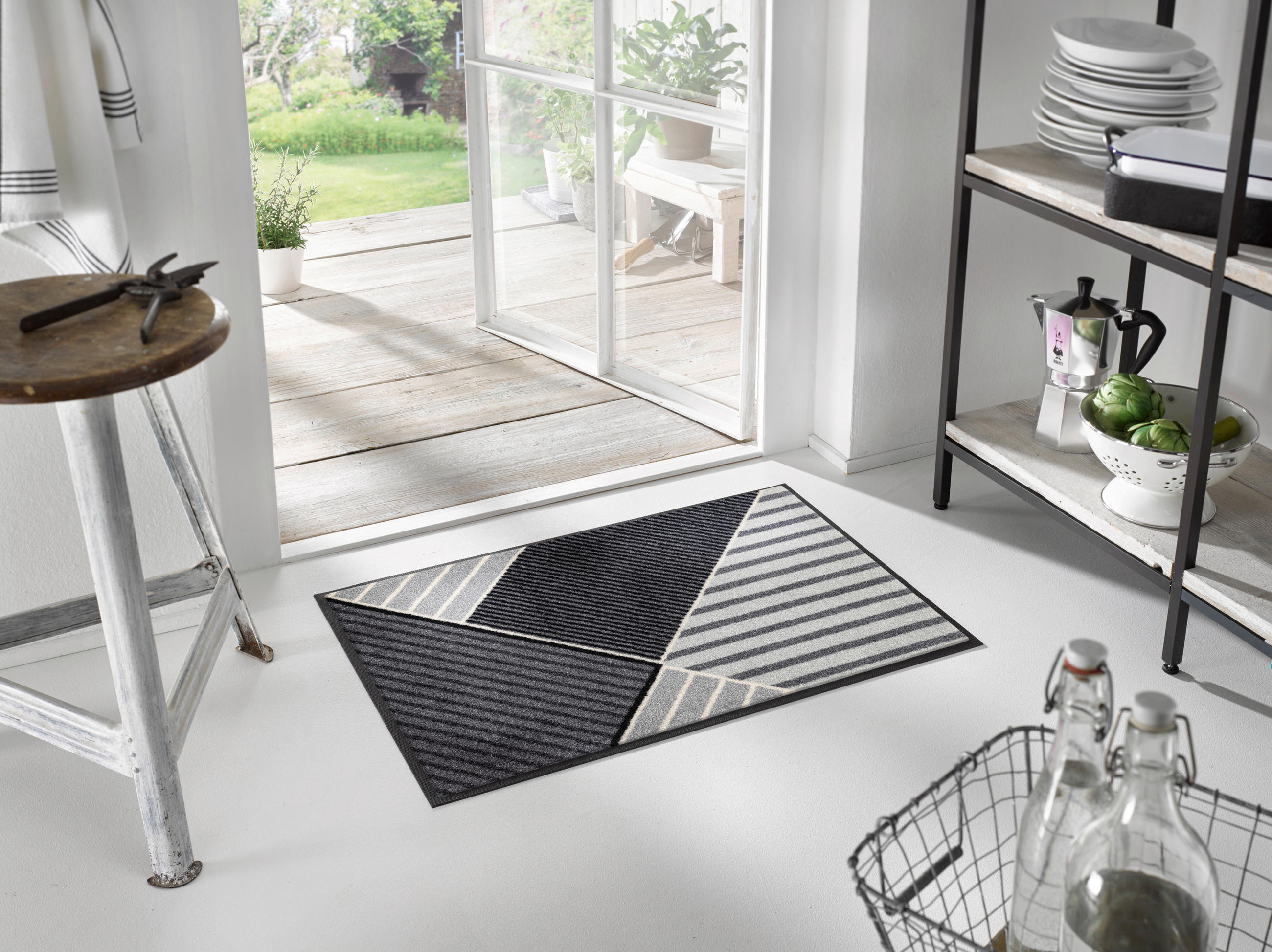 DVEŘNÍ ROHOŽKA, 50/75 cm, šedá - šedá, Konvenční, textil/plast (50/75cm) - Esposa