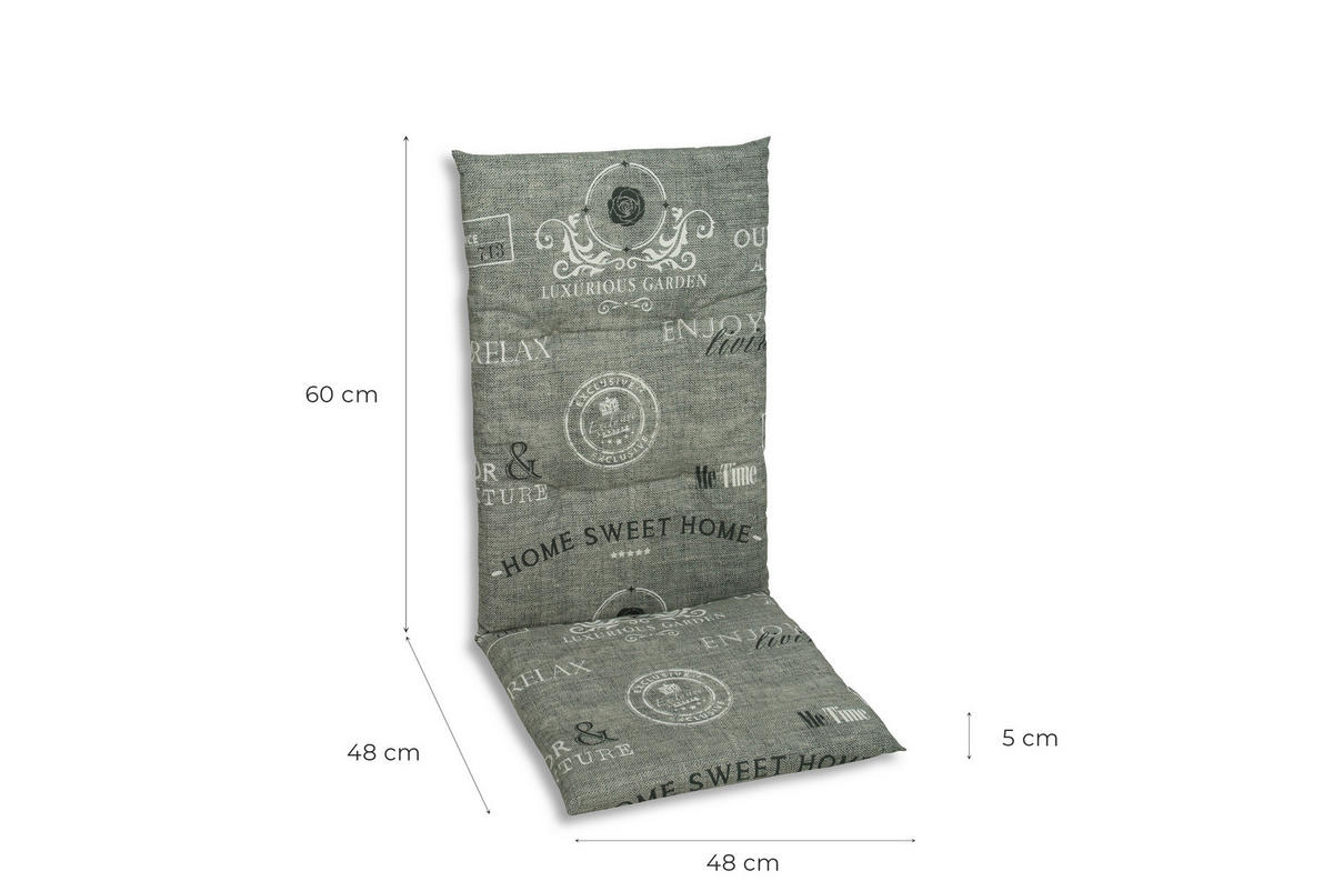 SESSELAUFLAGENSET Stempel  - Hellgrau/Weiß, KONVENTIONELL, Textil (48/5/108cm)