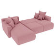 ECKSOFA in Velours Rosa  - Chromfarben/Rosa, KONVENTIONELL, Kunststoff/Textil (195/293cm) - Carryhome