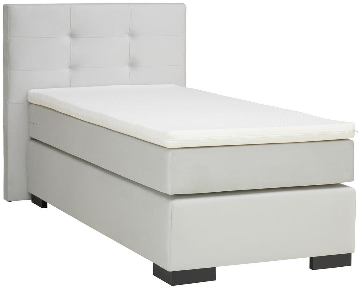 BOXSPRINGOVÁ POSTEĽ, 90/200 cm sivá - čierna/sivá, Modern, kartón/drevo (90/200cm) - MID.YOU