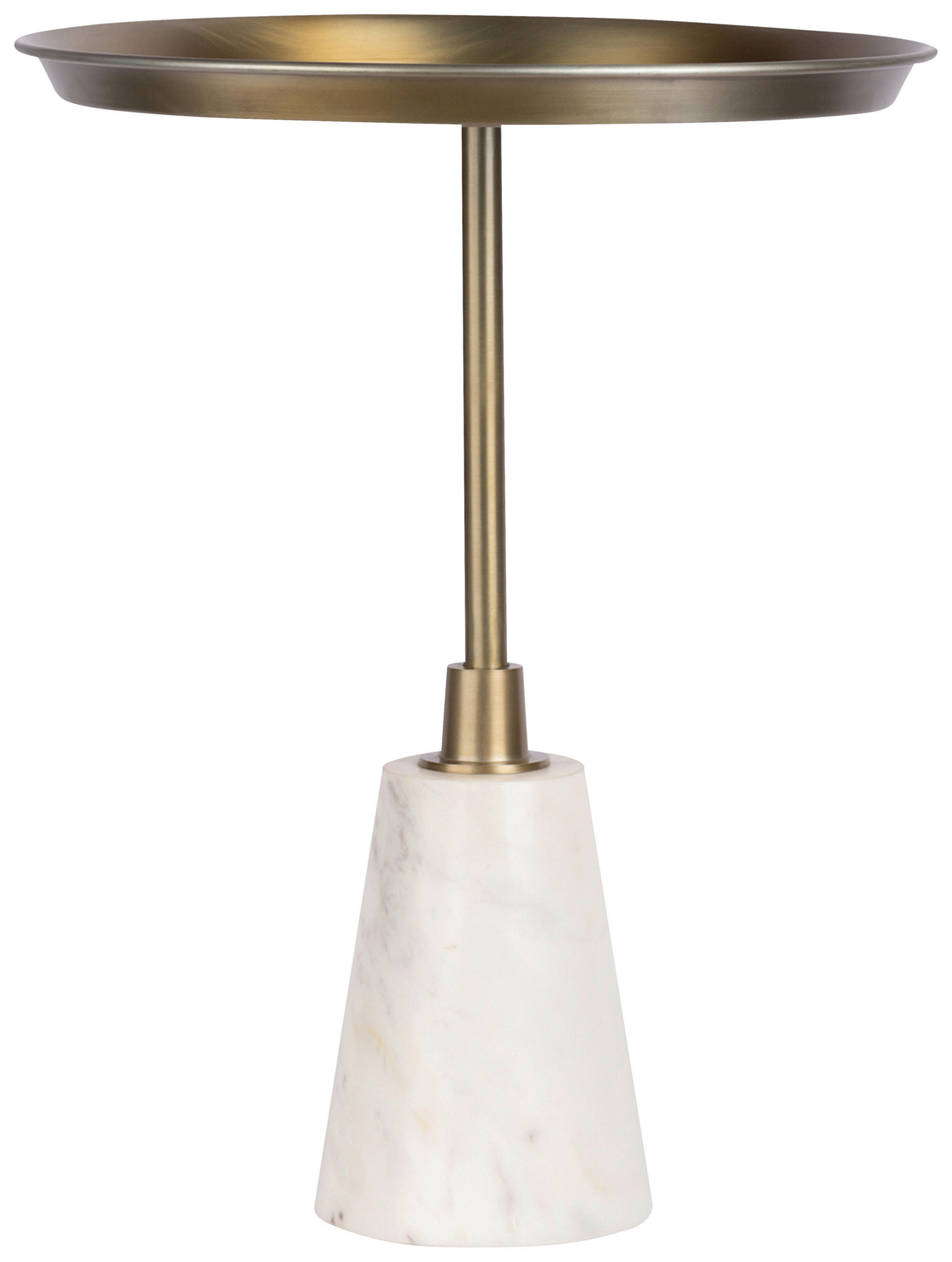 BEISTELLTISCH Metall  - Weiss/Goldfarben, Design, Stein/Metall (38/51cm) - Kayoom