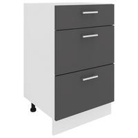 KÜCHENUNTERSCHRANK 50/82/46 cm  in Weiß  - Anthrazit/Alufarben, KONVENTIONELL, Holzwerkstoff/Metall (50/82/46cm) - MID.YOU