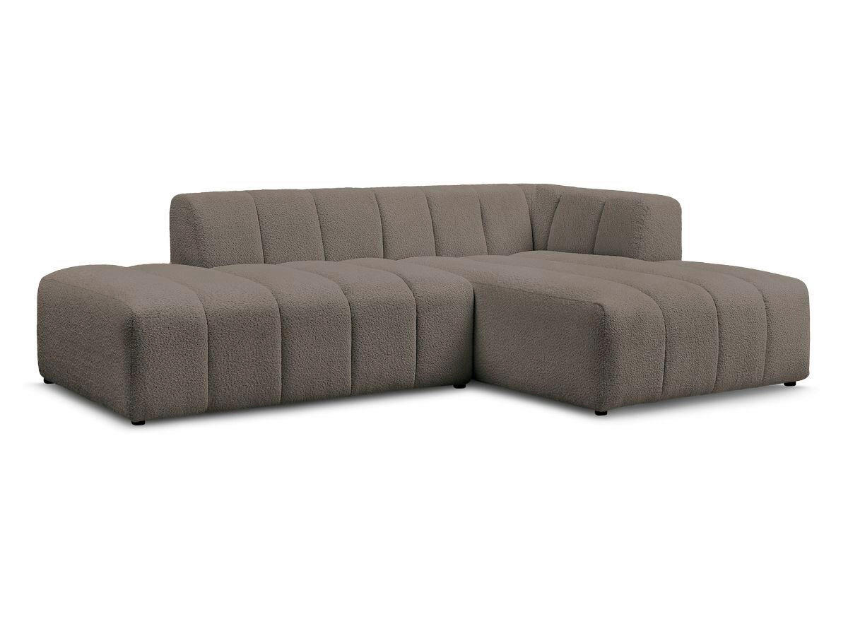 ECKSOFA  ANNECY Taupe Bouclé  - Taupe/Schwarz, MODERN, Kunststoff/Textil (262/170cm)