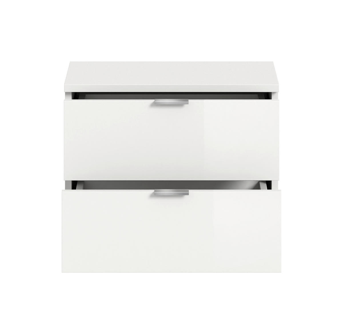 SCHUHBANK 52/42/32 cm  - Weiss Hochglanz/Chromfarben, Design, Holzwerkstoff/Kunststoff (52/42/32cm) - Livetastic