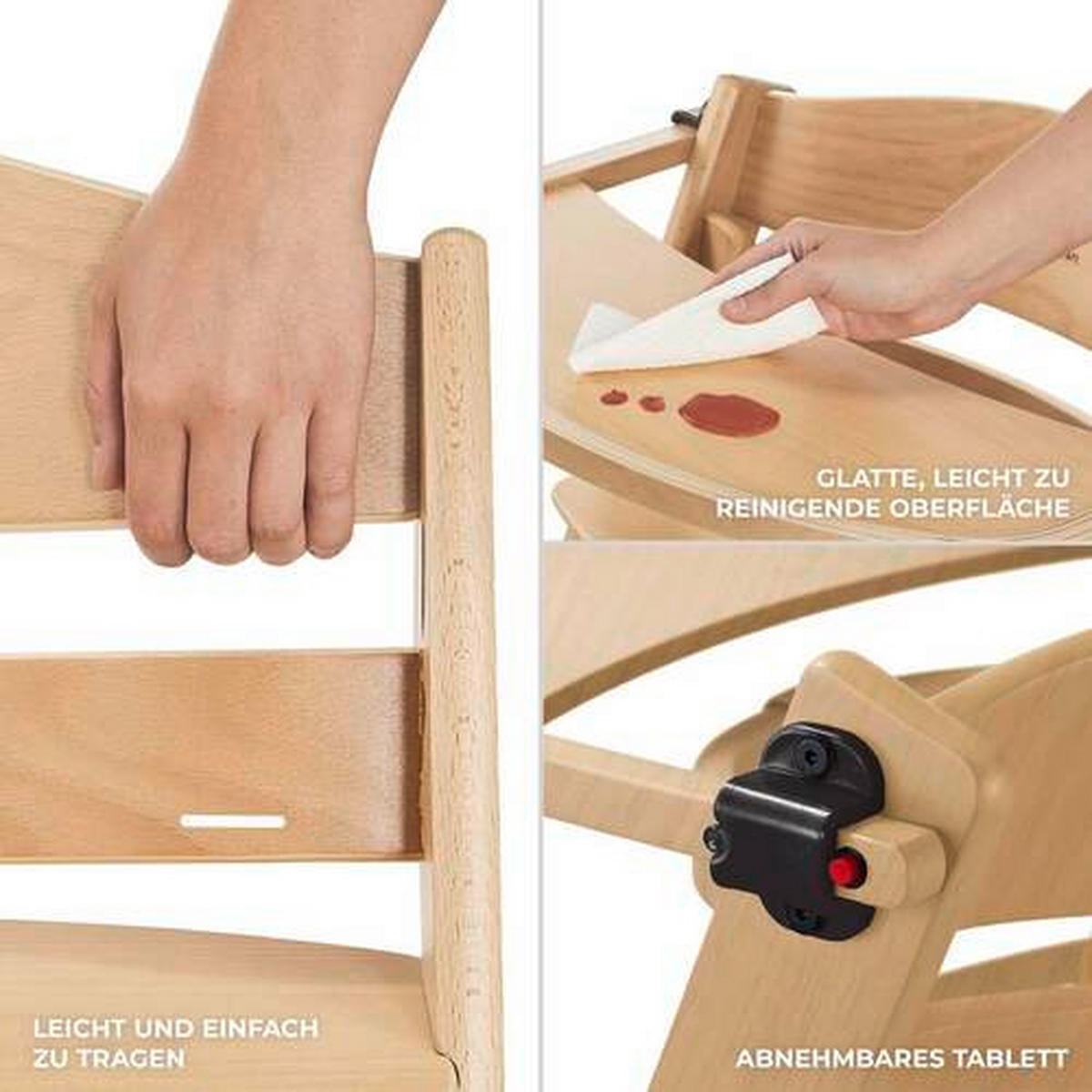HOCHSTUHL Enock  - Buchefarben, Basics, Holz (49/73/49cm) - kinderkraft
