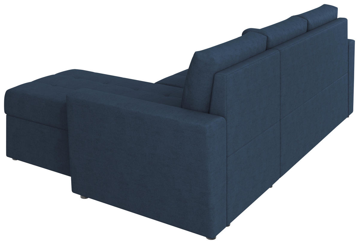 ECKSOFA TERMOLI Dunkelblau Jacquard  inkl. Rückenkissen, Bettkasten  - Schwarz/Dunkelblau, Design, Kunststoff/Textil (231/155cm) - MID.YOU