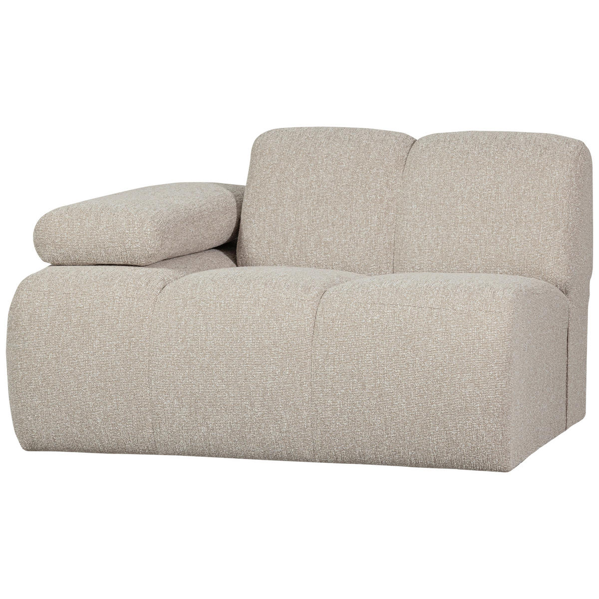 SOFAELEMENT Mojo Bouclé Beige  - Beige/Schwarz, Design, Kunststoff/Textil (97/74/124cm) - Livetastic