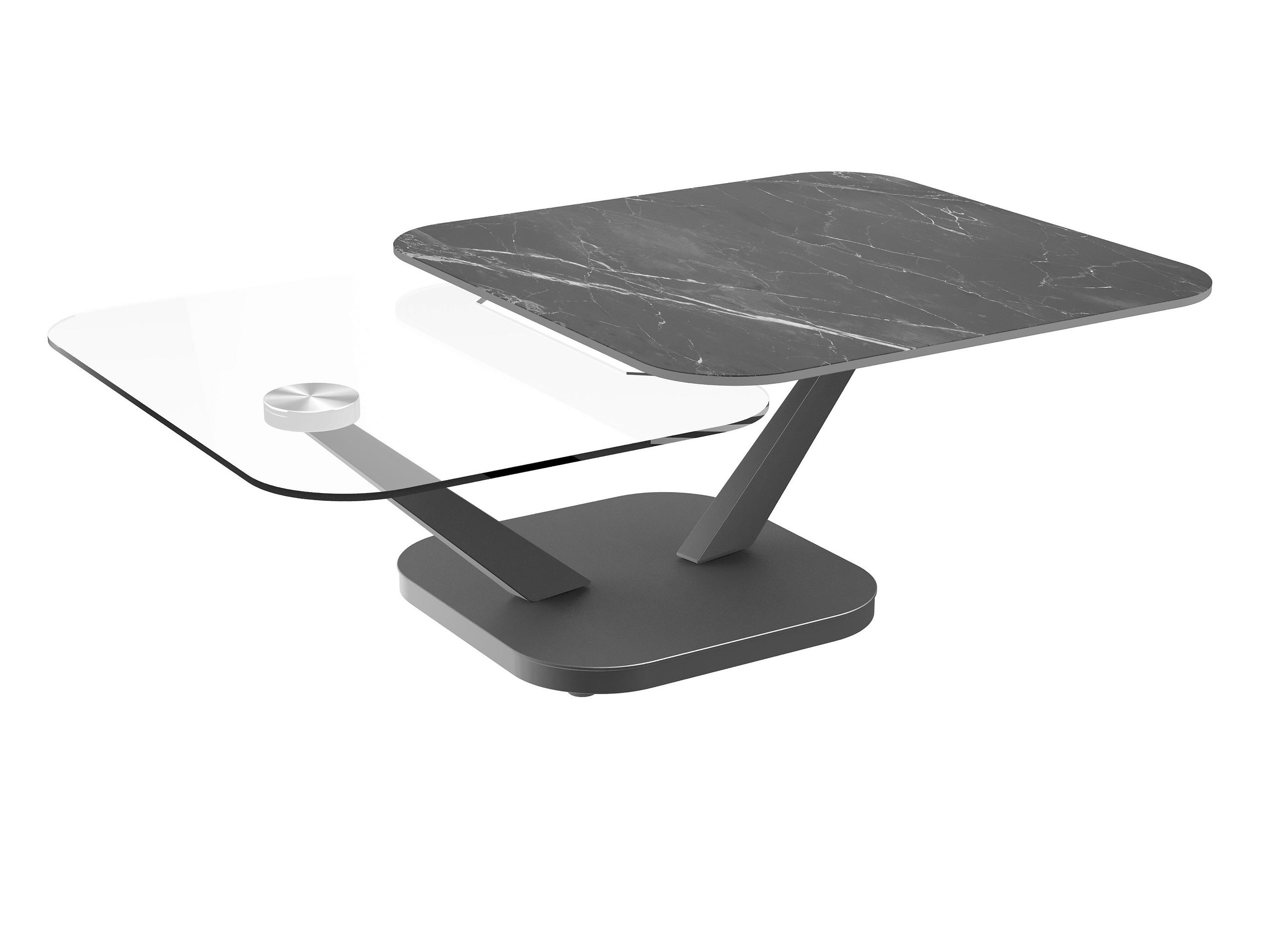 COUCHTISCH in Metall, Glas, Keramik 80-127/80/40 cm  - Silberfarben/Titanfarben, Design, Glas/Keramik (80-127/80/40cm) - Dieter Knoll