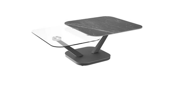 COUCHTISCH in Metall, Glas, Keramik 80-127/80/40 cm - Silberfarben/Titanfarben, Design, Glas/Keramik (80-127/80/40cm) - Dieter Knoll