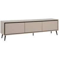 Comodă Joasă 175/50/38 cm  - negru, Konventionell, plastic/material pe bază de lemn (175/50/38cm) - Livetastic