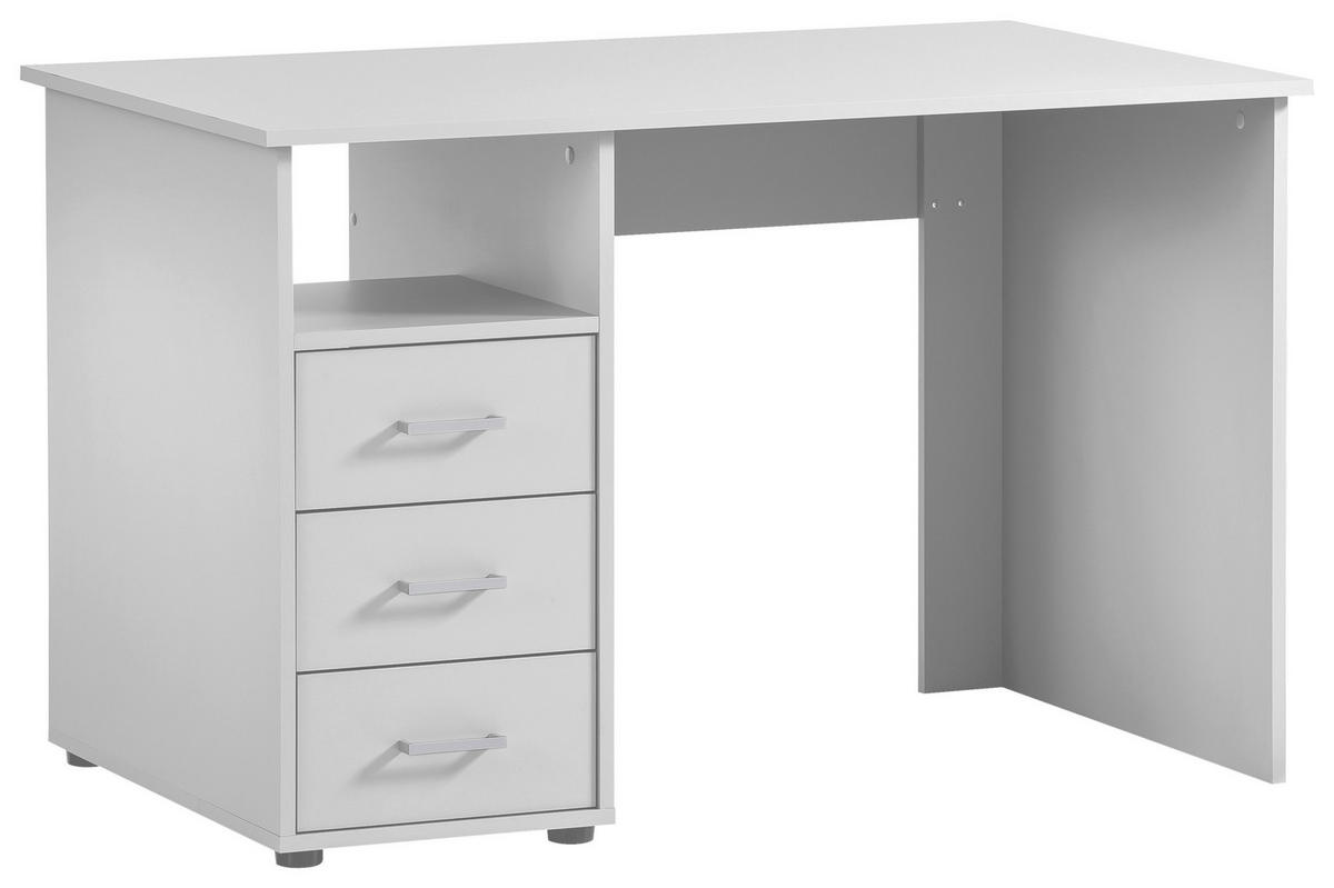 SCHREIBTISCH 70/115,8/74 cm  in Weiß  - Silberfarben/Weiß, MODERN, Holzwerkstoff/Metall (70/115,8/74cm) - MID.YOU