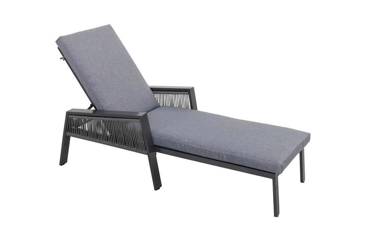 LEŽALJKA  svijetlo siva  metal, tekstil      - svijetlo siva, Design, metal/tekstil (74/100/54/171/201cm) - Amatio