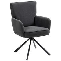 ARMLEHNSTUHL  in Cord  - Anthrazit/Schwarz, KONVENTIONELL, Textil/Metall (60/95/67cm) - MID.YOU