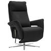 RELAXSESSEL in Leder Schwarz  - Edelstahlfarben/Schwarz, Design, Leder/Metall (79-83/116/87-176cm) - Valdera
