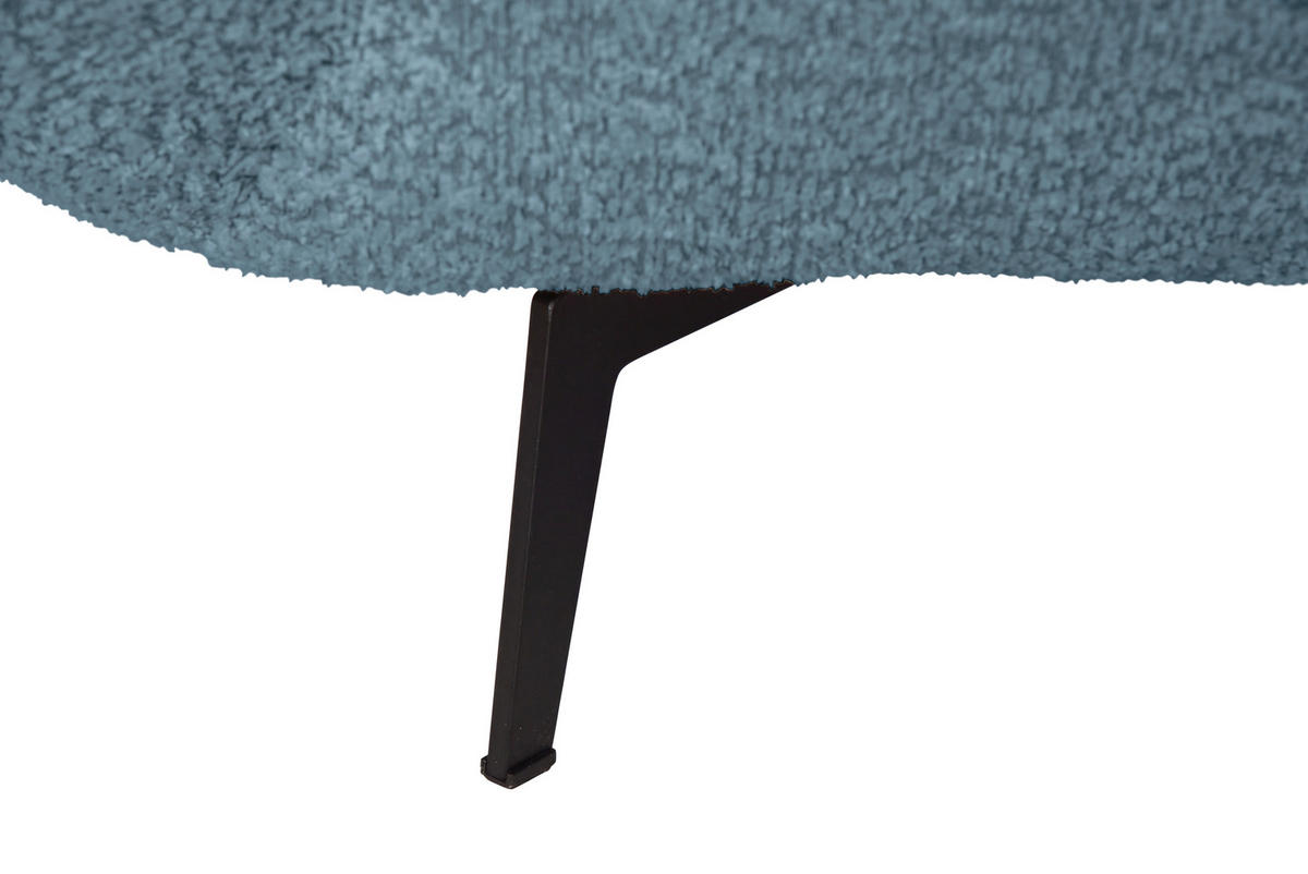 ECKSOFA 318/217 cm  in Bouclé Blaugrau Zierkissen, Rückenkissen, Rücken echt  318/217 cm  - Blaugrau/Schwarz, MODERN, Textil/Metall (318/217cm) - Carryhome