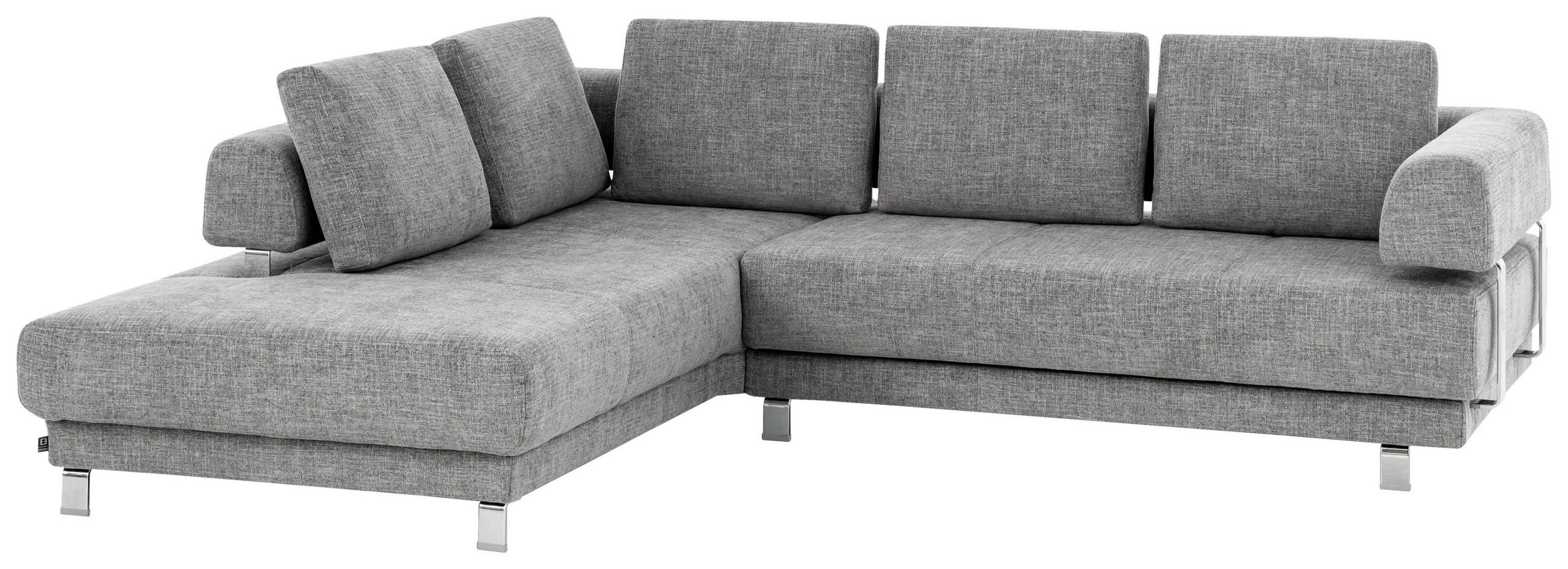 ECKSOFA Graphitfarben Chenille - Graphitfarben, Design, Textil/Metall (235/277cm)