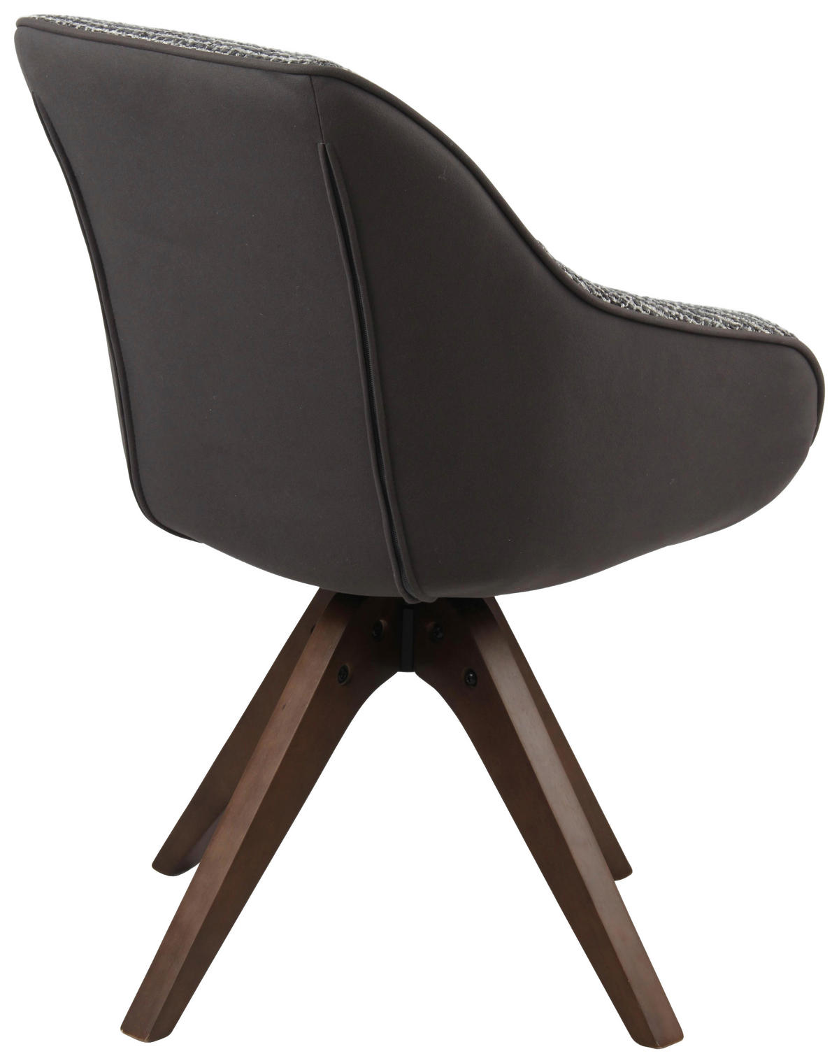 ARMLEHNSTUHL  Sitzfläche 360° drehbar Webstoff, Bouclé  Dunkelgrau, Dunkelbraun  - Dunkelgrau/Eichefarben, MODERN, Holz/Textil (58/84/55cm) - Livetastic