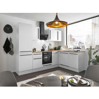 ECKKÜCHE 280/175 cm  in Weiß, Eichefarben  - Eichefarben/Schwarz, Design, Holzwerkstoff/Kunststoff (280/175cm) - MID.YOU