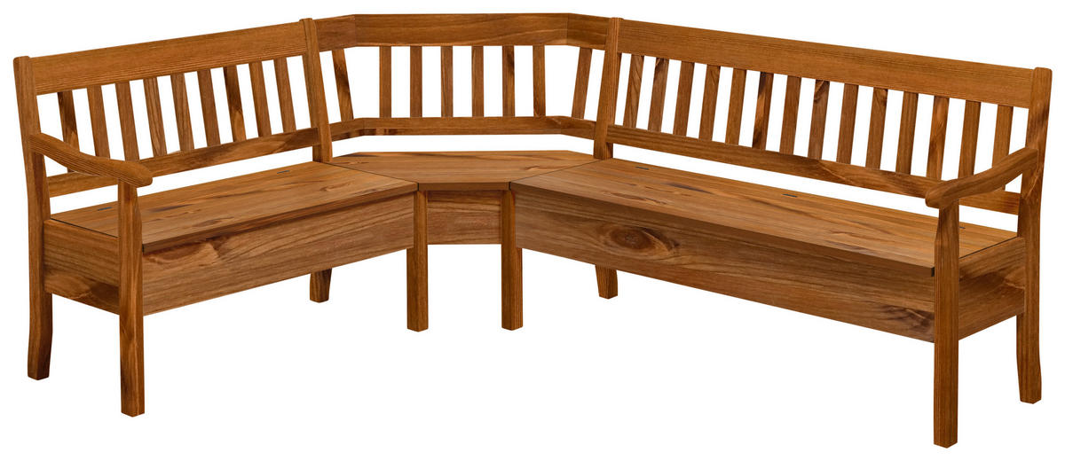 ECKBANK 170/213 cm Bernsteinfarben Kiefer massiv   - Bernsteinfarben, ROMANTIK / LANDHAUS, Holz (170/213cm) - Boxxx