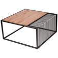 COUCHTISCH in Holz, Metall 80/80/40 cm  - Eichefarben/Schwarz, Natur, Holz/Metall (80/80/40cm) - Novel