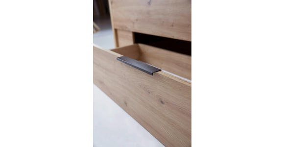 BETT 180/200 cm in Eiche Artisan - Taupe/Eiche Artisan, KONVENTIONELL, Holzwerkstoff/Textil (180/200cm) - Carryhome