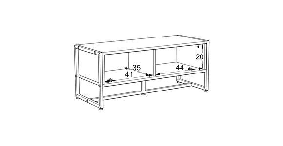 SCHUHBANK 95/40/41 cm  - Anthrazit/Schwarz, MODERN, Holz/Metall (95/40/41cm) - Novel