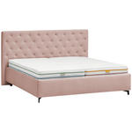 POLSTERBETT gepolstertes Kopfteil, Lattenroste Hellrosa 180/200 cm  - Hellrosa/Birkefarben, KONVENTIONELL, Holz/Textil (180/200cm) - Novel