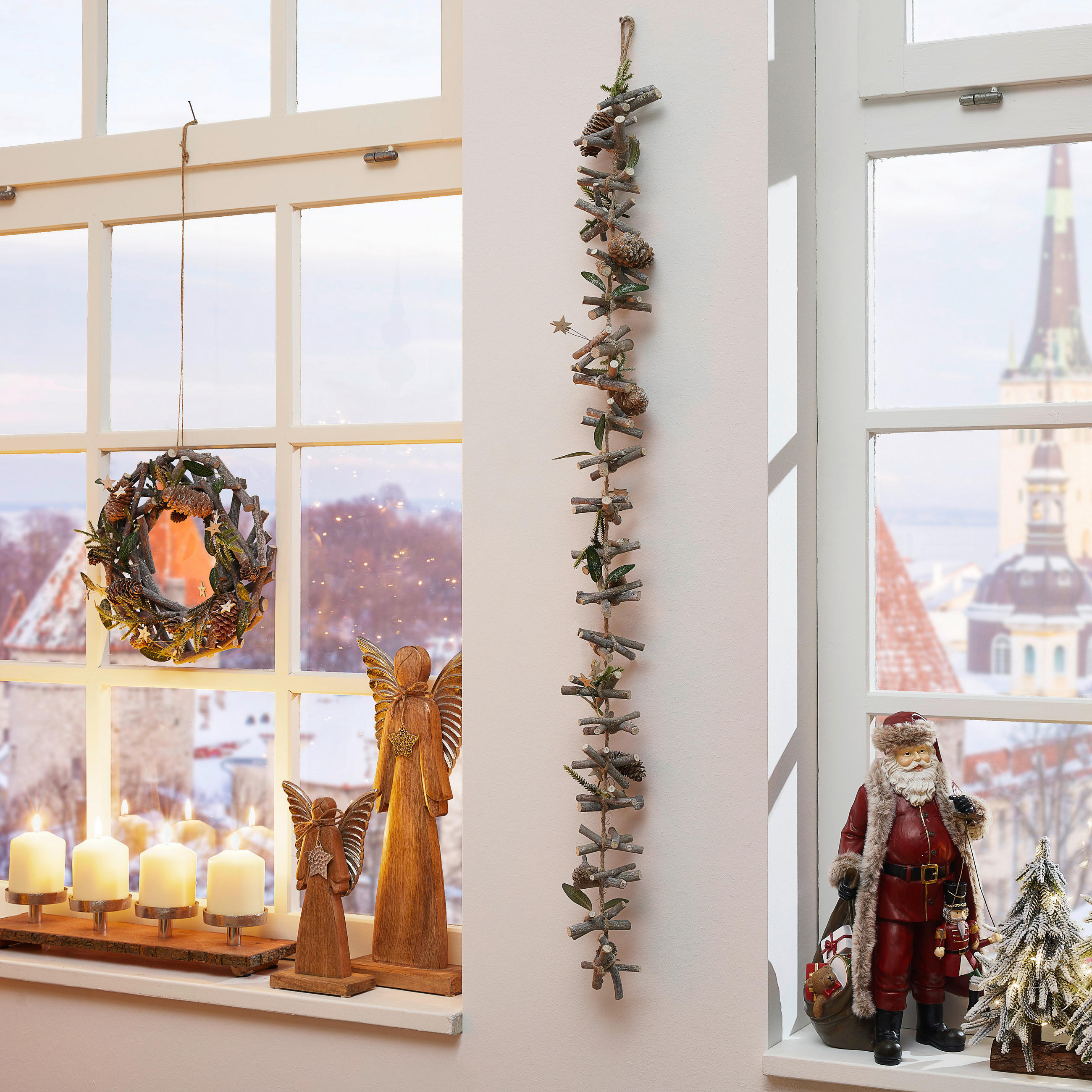 KIEFERNGIRLANDE - Weiß/Naturfarben, LIFESTYLE, Naturmaterialien/Holz (100cm) - X-Mas