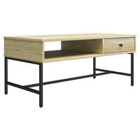 COUCHTISCH Metall, Holzwerkstoff 101/45/50 cm  - Eichefarben/Schwarz, Design, Holzwerkstoff/Metall (101/45/50cm) - MID.YOU